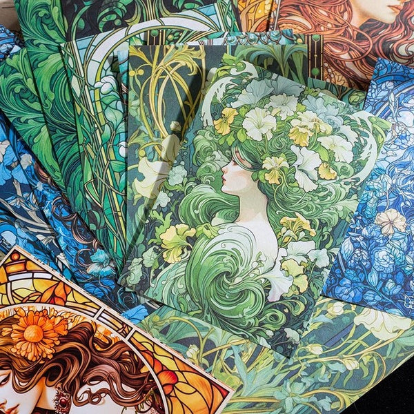 30Pcs-Pack Vintage Floral Series Decoration Material Craft Paper Perfect for Collage Journal Scrapbooking DIY Supplies