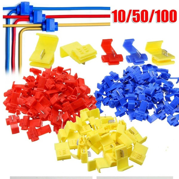10-50-100pcs Wire Connector Lock Snap AWG 22-10 Without Breaking Cable Insulated Crimp Quick Splice Electrical Terminals