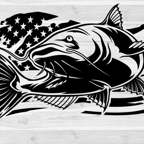 Set of 2 Catfishing Fishing Catfish Angling Vinyl Decal Sticker