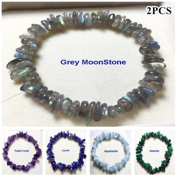 Natural Stone Chip Beads Bracelet Purple Crystal Opal Carnelian Fluorite Quartz Carnelian Lapis Stretch Gravel Bracelet