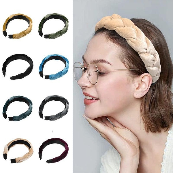 VOCOSTE Velvet Braided Headbands Fashion Elegant Hairband Criss Cross Hair Accessories Winter for Mother's Day, Christmas, Birthday gift Matron Inn
