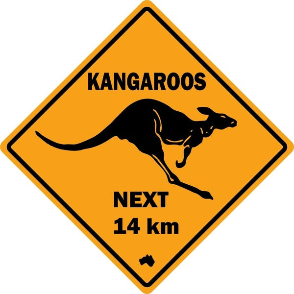 Sticker Decal Vinyl Car Road Sign Australia Kangaroo Next Plate