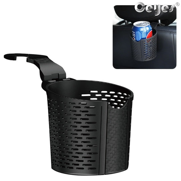 Ceyes 1PCS-2PCS Black Auto Car Vehicle Cup Holders Can Drink Bottle Container Hook for Truck, TPR Material Interior Organization Box, Back Seat Hook,