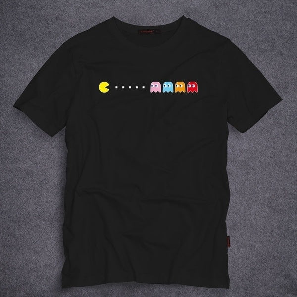 Popular Fashion Fashion Tops Game Pac-man T-shirt Men's T-shirt Cartoon Summer Men Cotton Short Sleeve Tops Size Youth