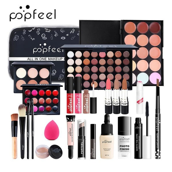 Makeup Full Kit Concealer Matte EyeShadow Lipstick Lip Gloss Foundation Makeup Brushes With Makeup Bag