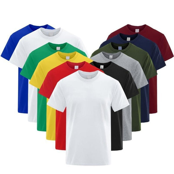 Men Women Short Sleeve O-Neck T-Shirts Silm Fit Tops Summer Casual Breathable Tee Shirt Cotton Plain Workout T Shirt Youth Men's Clothing XS-4XL