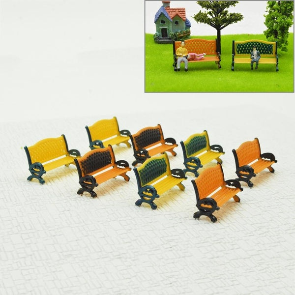 6pcs 1:72 Scale DIY Model Chair Park Seat For Building Garden Railway Railroad Train Layout Toy