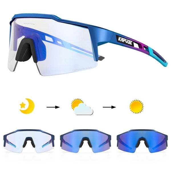 Photochromic Sunglasses Transition Revo Colorful Lens Cycling Glasses UV400 Driving Bicycle Goggles Outdoor Mountain Bike Eyewear