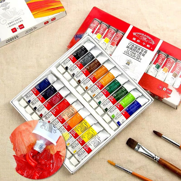 12ml X18 Tubes Oil Paint Set Professional Oil Painting Basic Colors Suit for Kids and Beginners Art Paints for Introductory Painting
