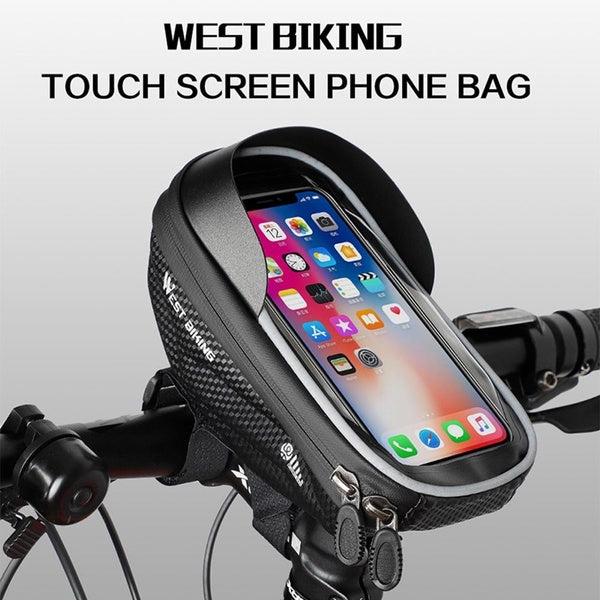 WEST BIKING Bicycle Bag High Quality EVA Waterproof Top Tube Bike Bag Touchscreen Cell Mobile Phone Bag 6.0-7.2 inch Phone Case