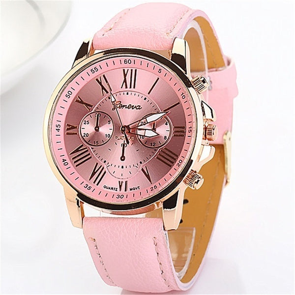 1 pièce trois yeux femmes montres en cuir PU plaqué or rose montre-bracelet à quartz horloge