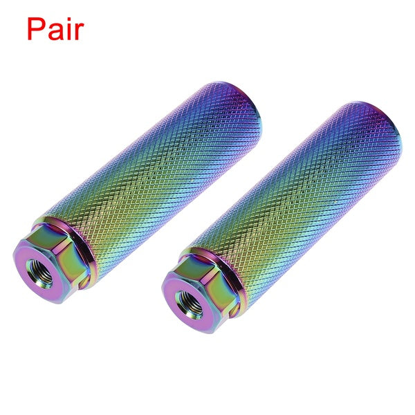 1 Pair 100x28mm-110x38mm Universal Aluminum Alloy Axle Rear Foot Pegs Footrests for BMX MTB Bike Bicycle Fit 3-8Inch(9.5mm) Axles Multicolor