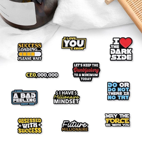 Notes drôles citations satire « Obsédé par le succès » broches en émail badges de revers cadeau drôle pour un ami