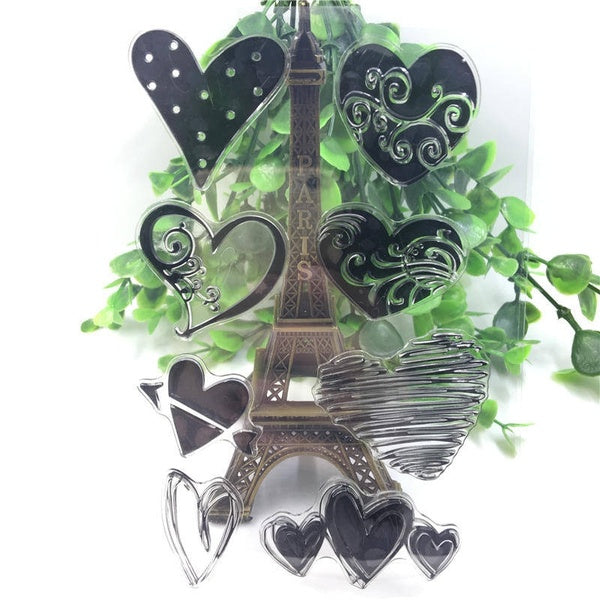Hot Heart-shaped Stamp， Silicone Rubber Clear Stamp Diary Christmas Card Seal Scrapbooking