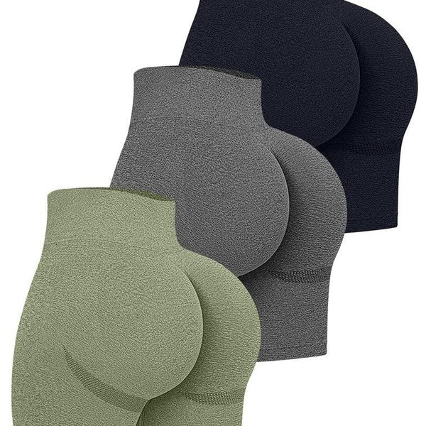 Women's High Waist Workout Shorts Butt Lifting Tummy Control Ruched Booty Smile Yoga Short Pants