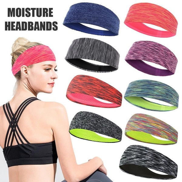 1Pc Men and Women Sports Headbands Breathable Mesh Inner Moisture Wicking Headbands Elastic Stretch Sweatband Headbands Hairband for Yoga Running Cyc