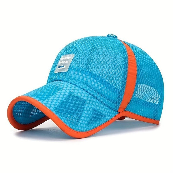Casual Mesh Breathable Baseball Cap Sun Protection Quick Dry Cap For Summer Holiday Outdoor Traveling Boys Accessories