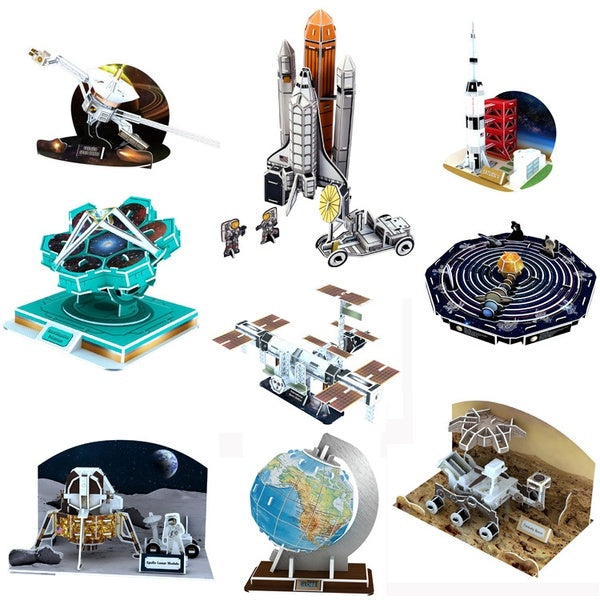 3D Puzzle Paper Model NASA Saturn V Apollo Lunar Module 8 Models DIY Building Set