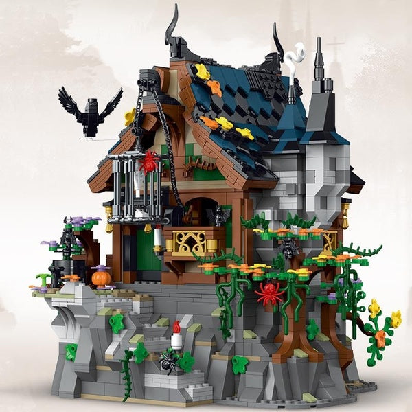 New MOC 1964pcs Medieval The Witch House Model Building Block Brick Educational Assembly Toy Children Boy Gift