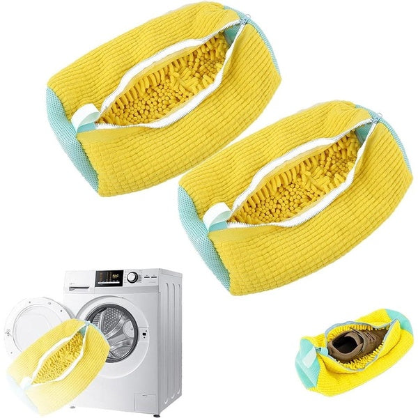 1PC Shoe Washing Bag for Washing Machine, Laundry Shoe Bag For Washer And Dryer, Reusable Shoe Washing Bag for All Shoe Types And Sizes,Yellow