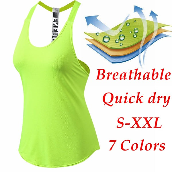 Women Sleeveless vest fitness training bodybuilding vest Tank Tops Vest Fitness Running Clothes Tight Quick Dry Yoga Blouse Top T-shirt