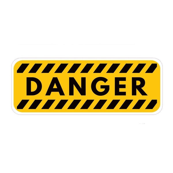 16.8CM*6CM Danger Warning Reminding Decals Of The Car Sticker Personality 12-0386