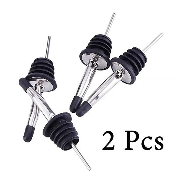 2 Pack Wine Pourer Stainless Steel Alcohol Liquor Spouts Bottle Dispenser Wine Bottle Stopper with Cap Wine Accessories Whisky Cocktail