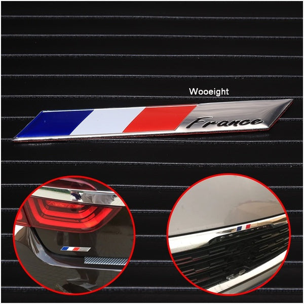 3D Aluminum France National Flag Emblem Badge Car Sticker Decals For Peugeot Citroen Renault