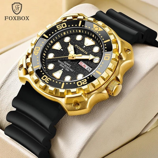 LIGE FOXBOX Mode Hommes Montres De Luxe Personnalisé Montre À Quartz Hommes Casual Sports Étanche Chronographe Montre-Bracelet cadeau pour père + BOX