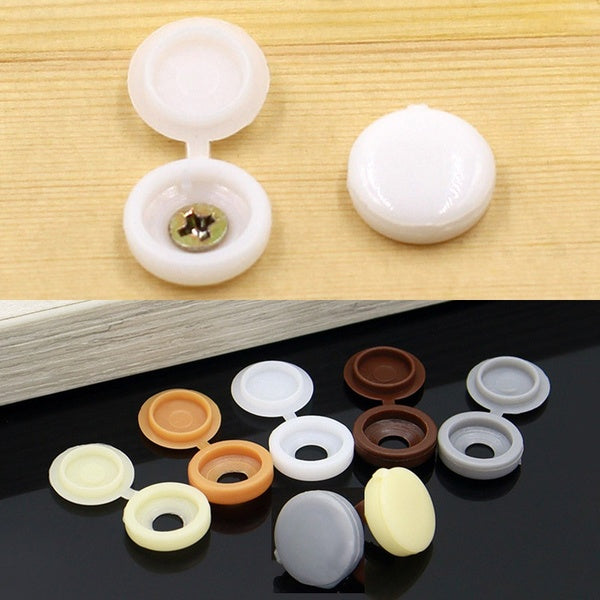 50Pcs-100Pcs Snap Buttons Screw Caps Plastic Furniture Exterior Decor Hinged Covers Colorful White Brown Black Tools High Quality