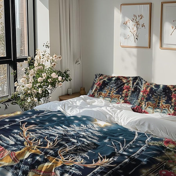 3-2pcs King-Queen-Twin Size 3D Printed Cartoon Christmas Gift Bedding Set Christmas Bedding Decor Soft Duvet Cover Green-Red-Blue-Purple