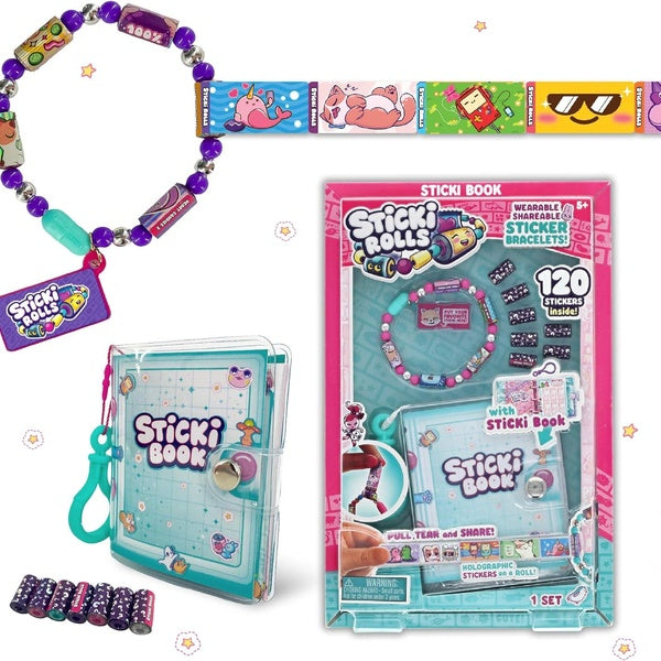 STICKI Rolls Sticki Book - Wearable & Shareable Sticker Bracelet + Collection Sticki Book