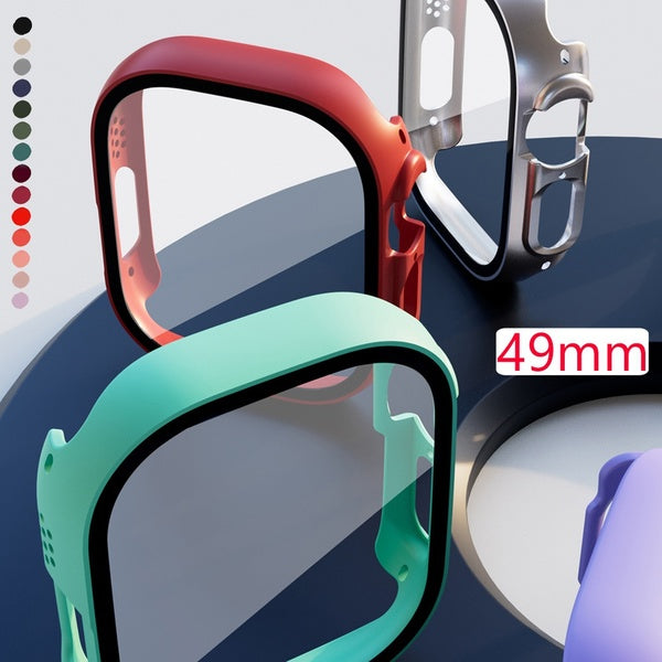 17 couleurs tout autour PC Case pour Apple Watch 49mm Ultra pour iwatch Ultra 49 mm smartwatch Film de verre trempé tout autour Protecteur d'écran Co
