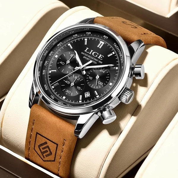 LIGE montre pour hommes montre à Quartz militaire de luxe de marque supérieure montre pour hommes étanche chronographe montre de sport d'affaires Rel