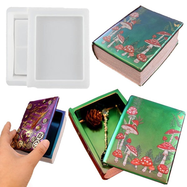 2pcs Book Design Silicone Mold for Storage Box DIY