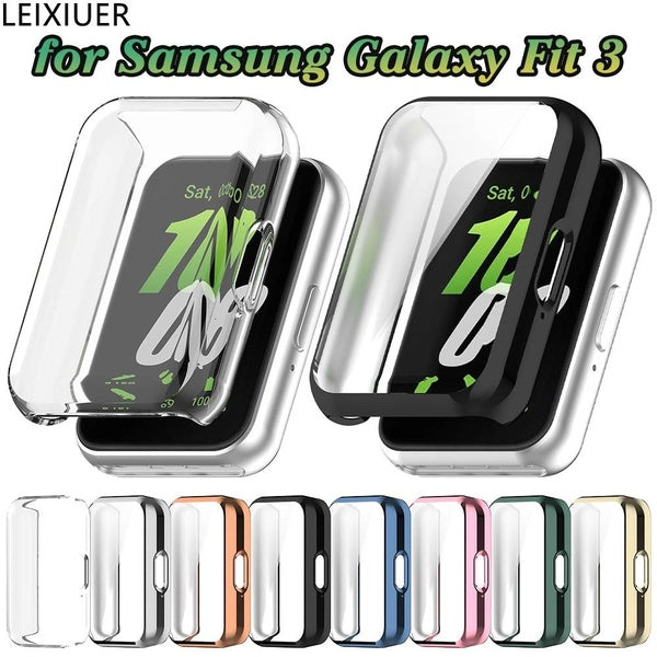 LEIXIUER TPU Case With Film for Samsung Galaxy Fit 3 All-around Soft Screen Protector Protective Cover Bumper Shell Accessories for Samsung Galaxy Fi