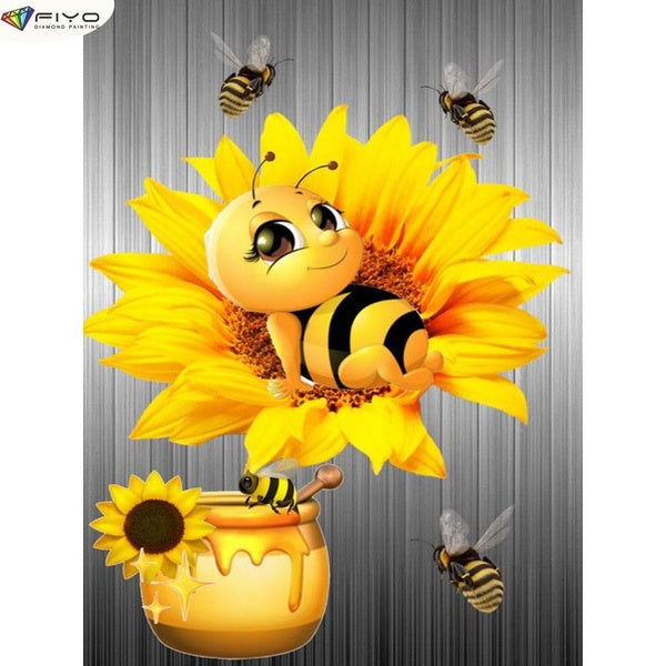 Bees DIY 5D Diamond Painting Full Drill with Number Kits Home and Kitchen Fashion Cross Stitch Embroidery Paintings Canvas Pictures Wall Decoration G