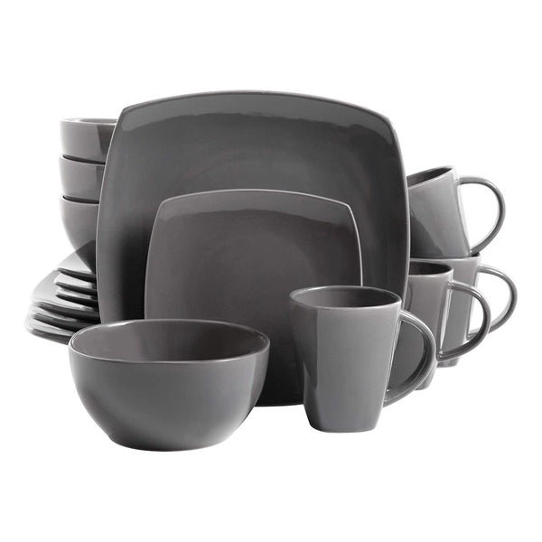 Gibson Soho Lounge Square Reactive Glaze Stoneware 16Pc Dinnerware Set(Open Box)