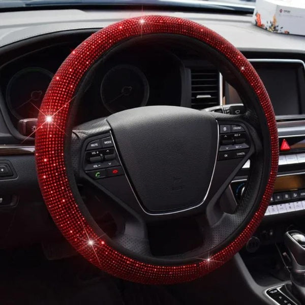 38 Cm Shiny Steering Wheel Cover, Suitable for Girls, Sparkling Sedan SUV Breathable Anti Slip Universal Steering Wheel Cover