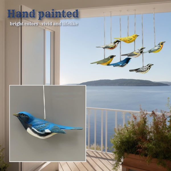 Ornement d'oiseau peint à la main - Charme réaliste pour votre jardin - Cadeau artistique parfait pour les amoureux des oiseaux