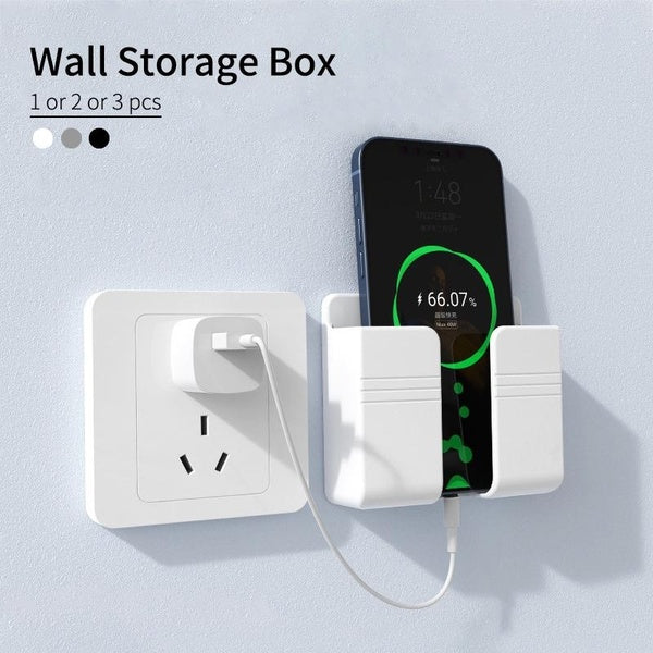Organisateur de télécommande sans poinçon chargeur de téléphone portable boîte murale boîte de rangement murale support de stockage de téléphone port