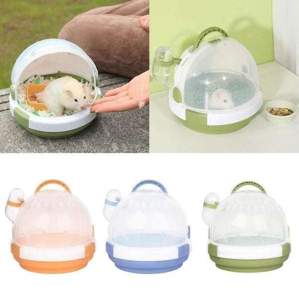 Hamster Travel Cage Portable Small Pet Carrier with Water Feeder Small Pet Nest Hedgehog Ferret Pet Bag Pet Supplies