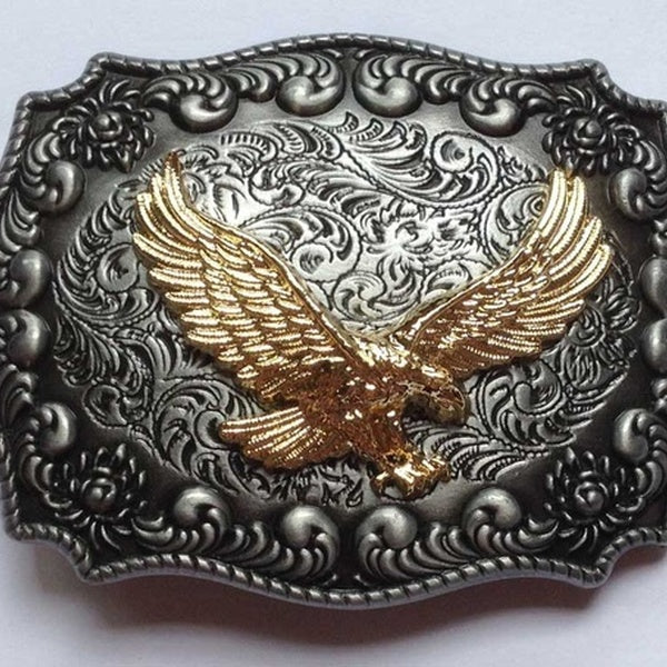 3D Golden Eagle cowboy Belt Buckle Men Jeans accessories 4cm Wide Belt 84*65mm 80g Metal