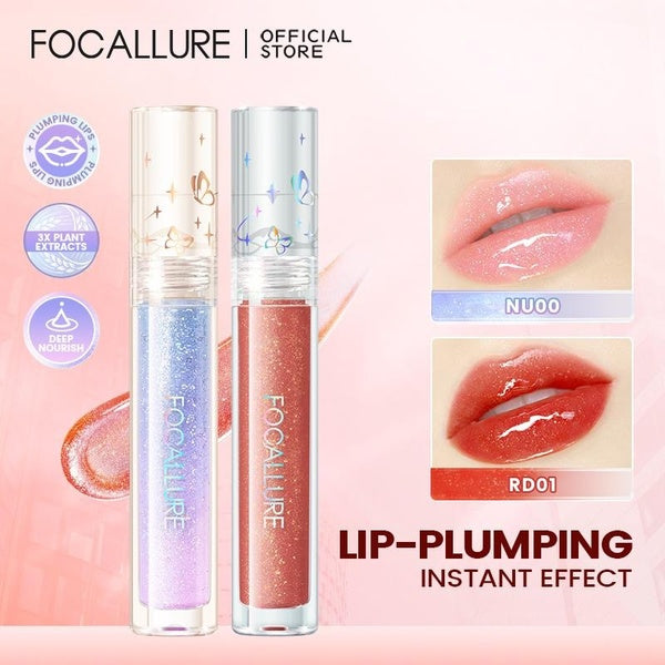 FOCALLURE Glitter Liquid Lipstick Long Lasting Moisturizing Shimmer Lip Glosses High Pigment Lip Plumper Shiny Lip Tint Makeup Women Cosmetics