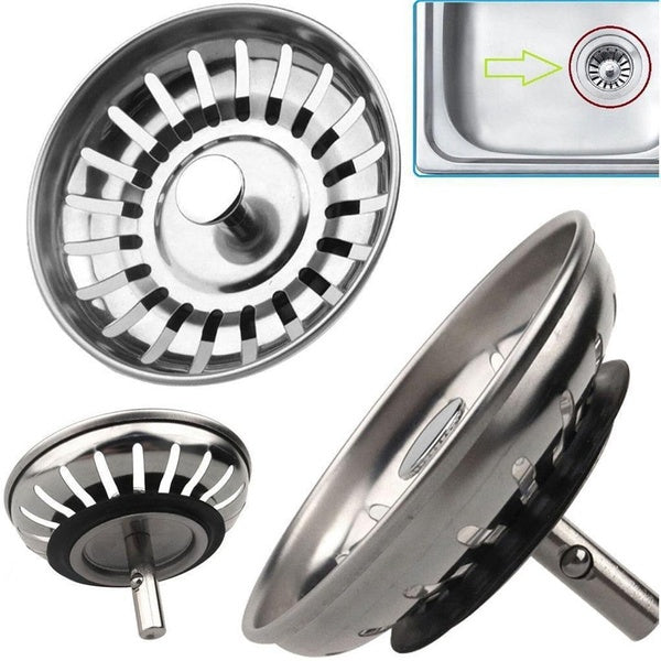 Kitchen Sink Strainer Stopper Stainless Steel Waste Plug Sink Filter Filtre Bathroom Hair Catcher Sink Strainer Filter Floor Drain Kitchen Tools