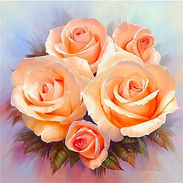 DIY 5D Flower Pattern Round-Square Diamond Painting Full Drill Diamond Painting with Number Kits Home and Kitchen Fashion Crystal Rhinestone Cross St