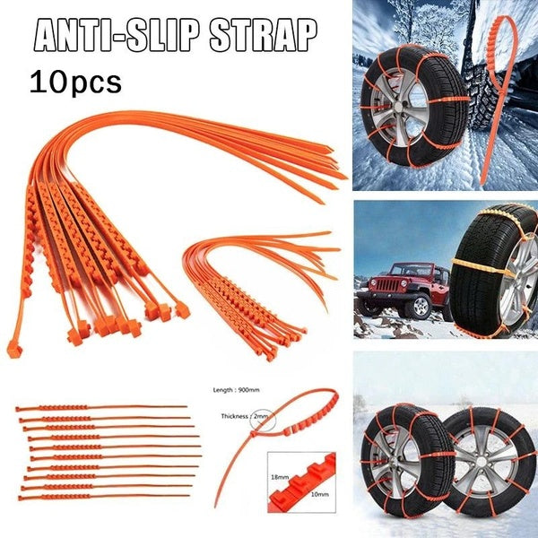 10Pcs Anti Skid Snow Chains Car Winter Tire Wheels Chains Winter Outdoor Snow Tire Emergency Anti-Skid Auto Wheels Accessories