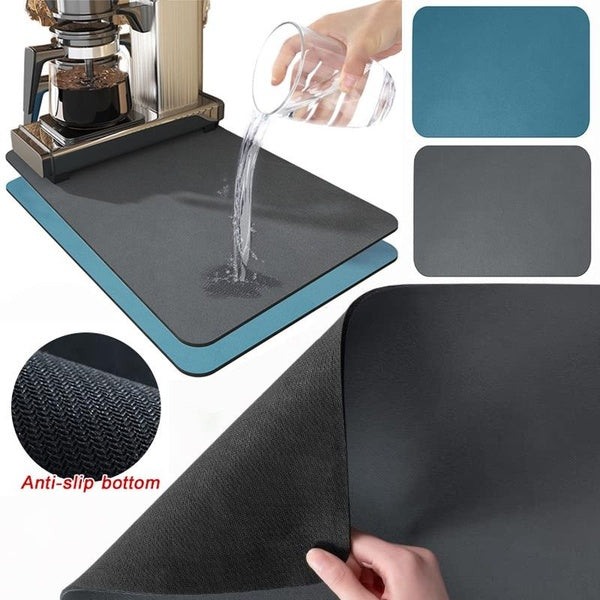 Absorbent Kitchen Dish Drying Mats, Spill Resistant Coffee Mats Easy Clean Countertop Coffee Maker Mats for Coffee Machines, Dish Racks, Kitchen Coun