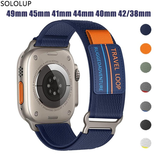 SOLOLUP Nylon Band for Smart Watch Ultra-Ultra 2 49mm 9 8 7 45mm 41mm for Smartwatch Series SE 6 5 4 3 2 1 44mm 40mm 42mm 38mm, Sport Band Belt Brac