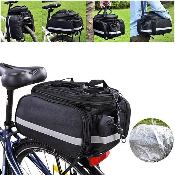 27L Bike Rear Rack Large Capacity Bicycle Carrier Bags Cycling Equipment Accessories 3 In 1 Bicycle Bags